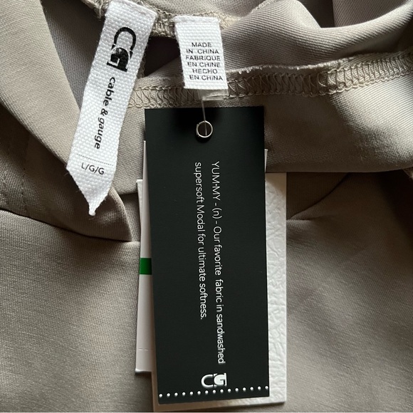 Cable & Gauge Gray YUM•MY Sand Washed Super Soft Modal Sport Hoodie Dress Size L - Picture 12 of 15